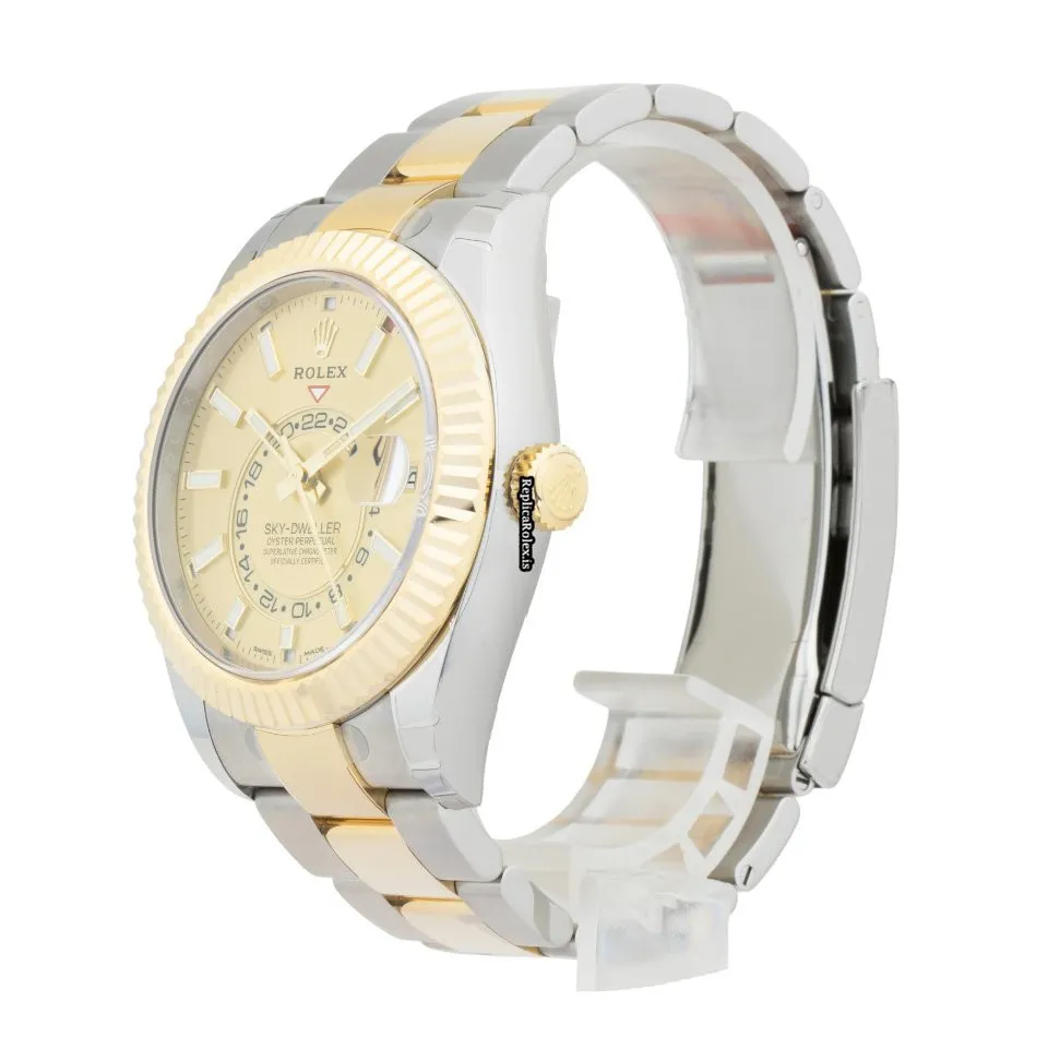 Fantastic Fake Rolex Sky-dweller 326933 Caliber 9001 Automatic Movement 42mm Gold/steel Case Mens/unisex Watch - Image 2