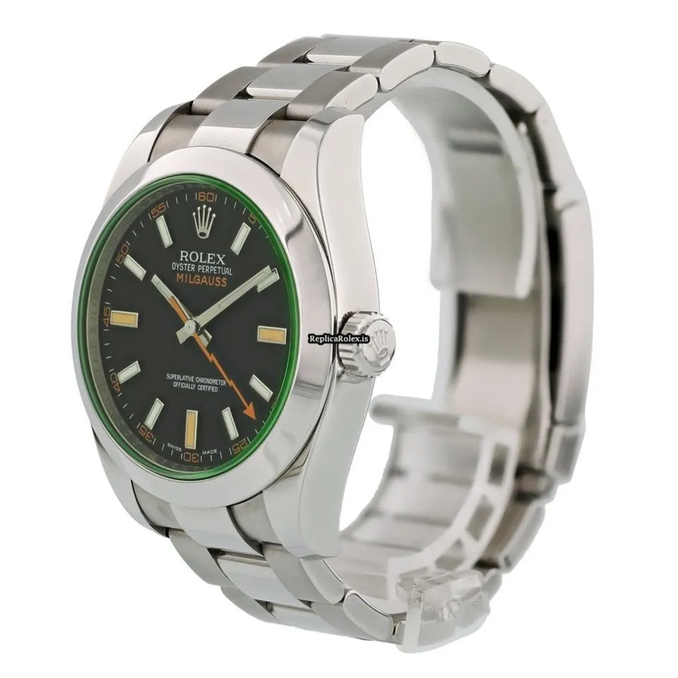 Discount Replica Rolex Milgauss 116400gv Caliber 3131 Automatic Movement 40mm Steel Case Mens/unisex Watch - Image 3
