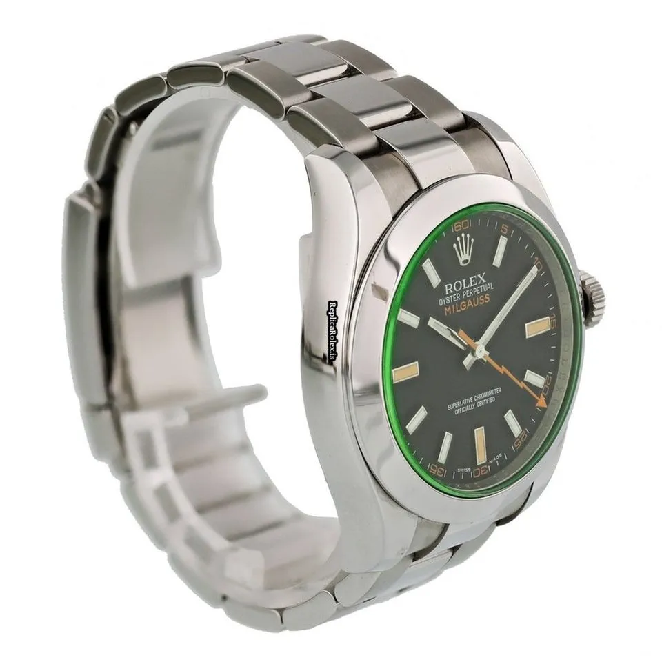 Discount Replica Rolex Milgauss 116400gv Caliber 3131 Automatic Movement 40mm Steel Case Mens/unisex Watch - Image 4