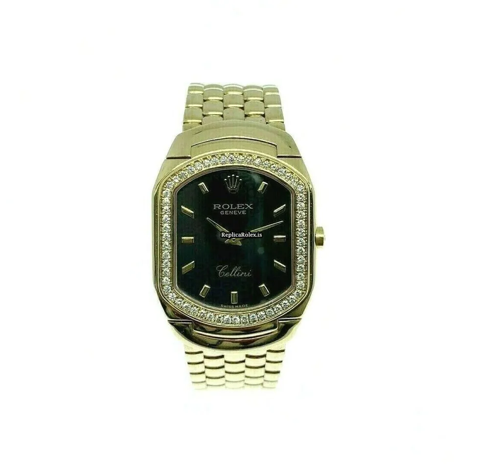 Neat Replica Rolex Cellini 6633 Quartz Movement Yellow Gold Case Mens/unisex Watch - Image 2