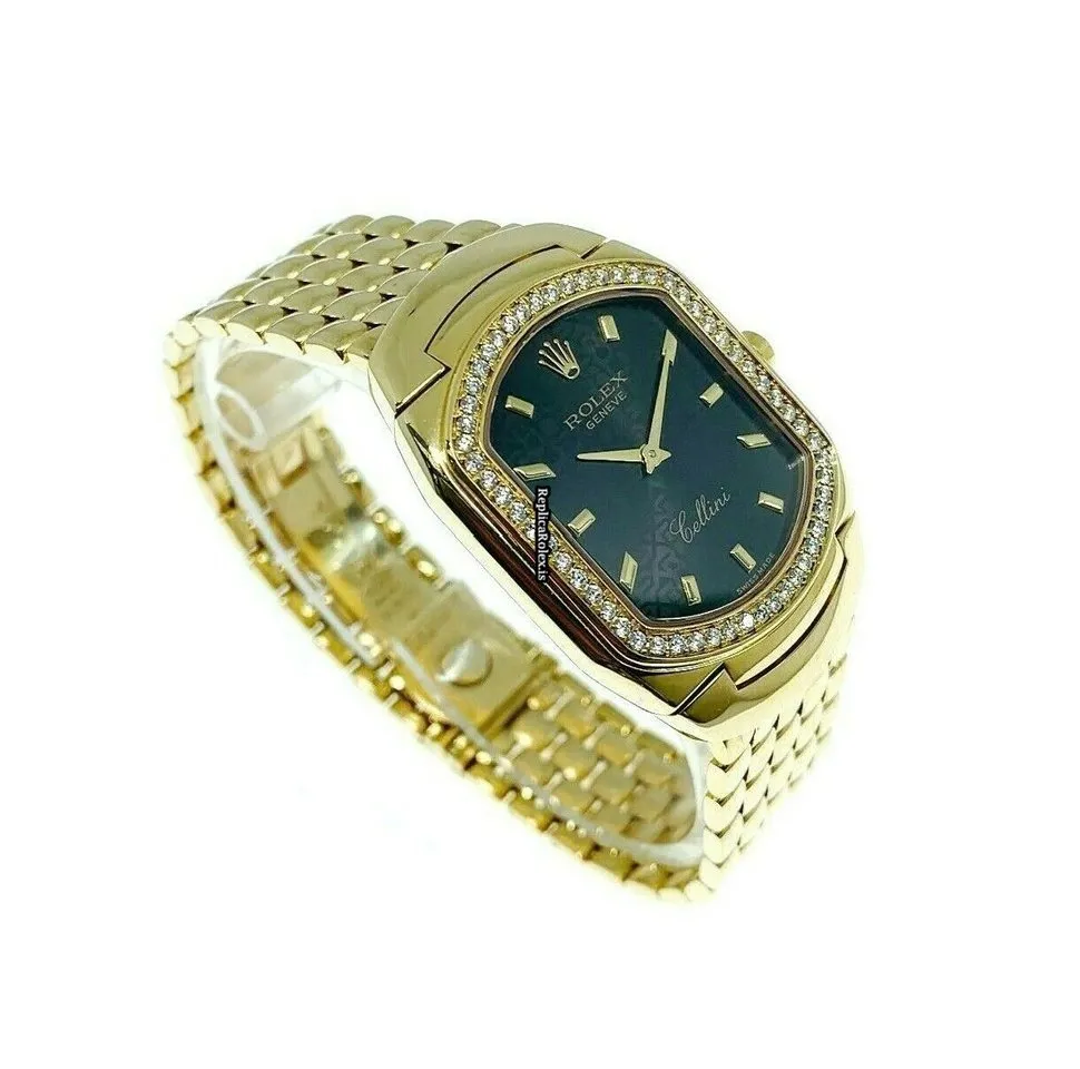 Neat Replica Rolex Cellini 6633 Quartz Movement Yellow Gold Case Mens/unisex Watch - Image 4