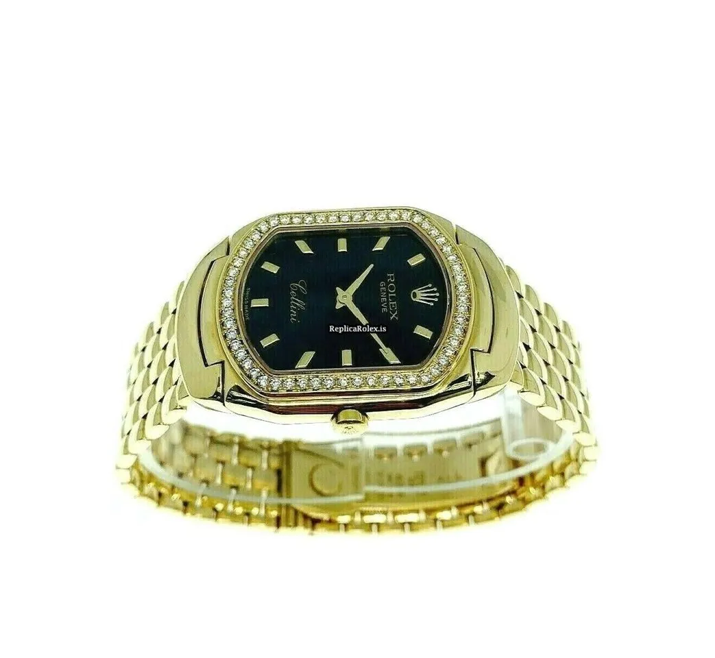 Neat Replica Rolex Cellini 6633 Quartz Movement Yellow Gold Case Mens/unisex Watch - Image 6