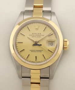 Suitable Replica Rolex Oyster Perpetual Lady Date 69163 Caliber 2135 Automatic Movement 26mm Gold/steel Case Womens Watch