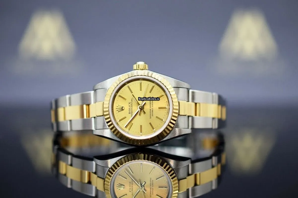 Terrific Replica Rolex Oyster Perpetual 76193 Caliber 2230-31 Automatic Movement 26mm Gold/steel Case Womens Watch