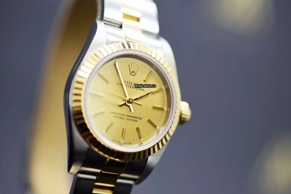 Terrific Replica Rolex Oyster Perpetual 76193 Caliber 2230-31 Automatic Movement 26mm Gold/steel Case Womens Watch - Image 6