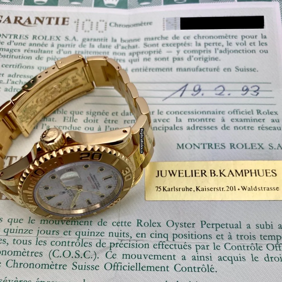 Exquisite Replica Rolex Yacht-master 16628 Caliber 3135 Automatic Movement 40mm Yellow Gold Case Mens/unisex Watch - Image 11