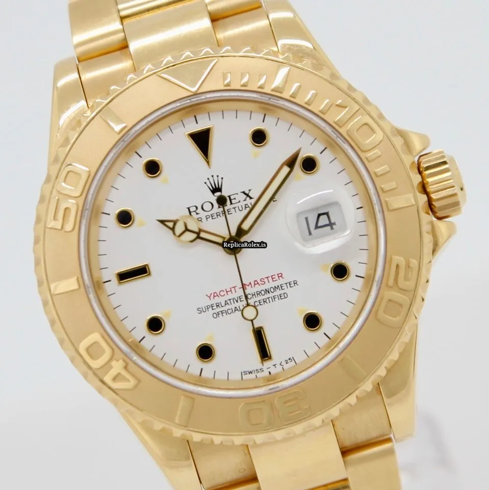 Exquisite Replica Rolex Yacht-master 16628 Caliber 3135 Automatic Movement 40mm Yellow Gold Case Mens/unisex Watch - Image 12