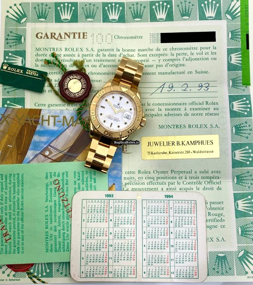 Exquisite Replica Rolex Yacht-master 16628 Caliber 3135 Automatic Movement 40mm Yellow Gold Case Mens/unisex Watch - Image 2