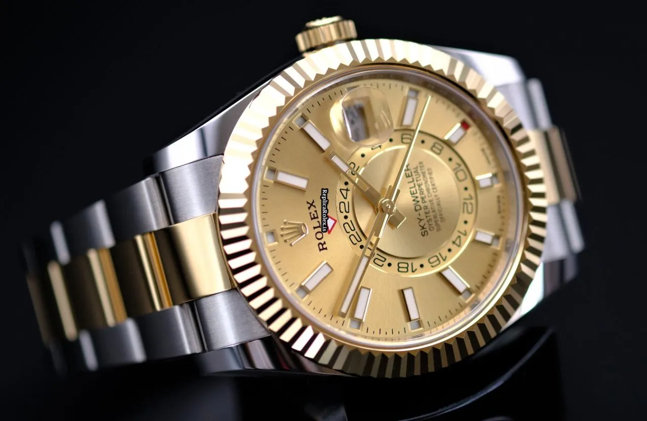 Amazing Replica Rolex Sky-dweller 326933 Caliber 9001 Automatic Movement 42mm Gold/steel Case Mens/unisex Watch - Image 2