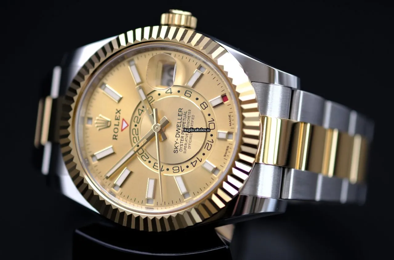 Amazing Replica Rolex Sky-dweller 326933 Caliber 9001 Automatic Movement 42mm Gold/steel Case Mens/unisex Watch - Image 3