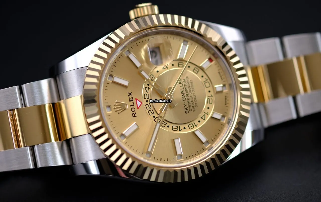 Amazing Replica Rolex Sky-dweller 326933 Caliber 9001 Automatic Movement 42mm Gold/steel Case Mens/unisex Watch - Image 4