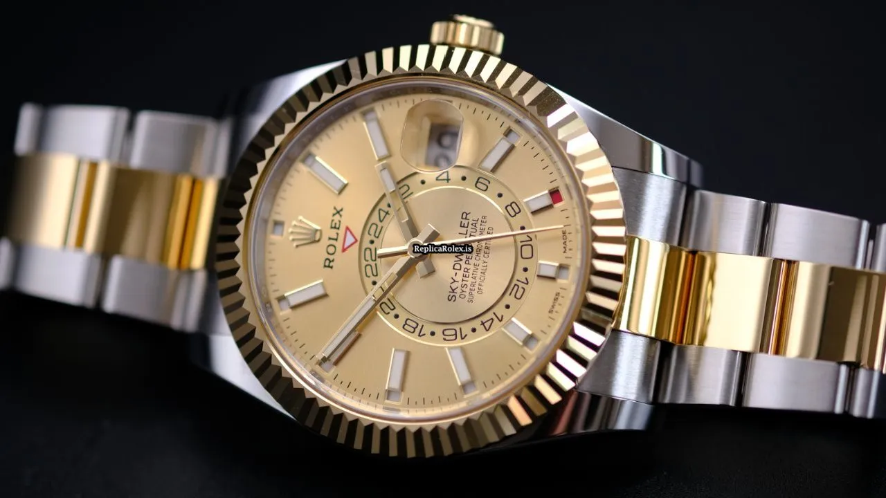 Amazing Replica Rolex Sky-dweller 326933 Caliber 9001 Automatic Movement 42mm Gold/steel Case Mens/unisex Watch - Image 5