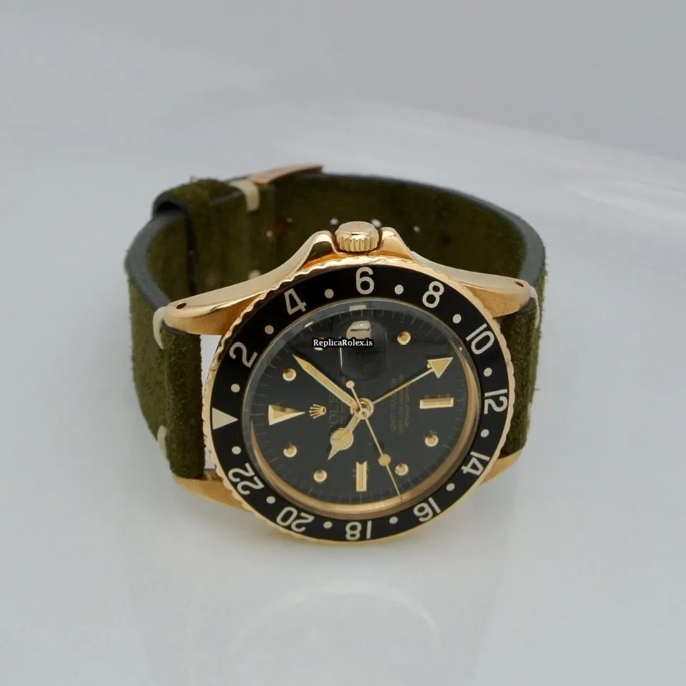 Fabulous Replica Rolex Gmt-master 1675 Caliber 1570 Automatic Movement 40mm Yellow Gold Case Mens/unisex Watch - Image 12