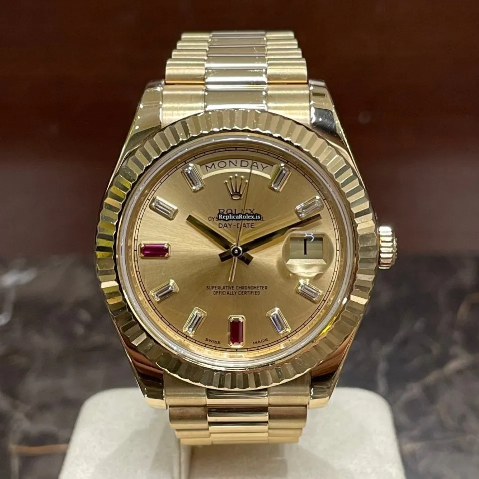 Appealing Replica Rolex Day-date II 218238 Caliber 3156 Automatic Movement 41mm Yellow Gold Case Mens/unisex Watch