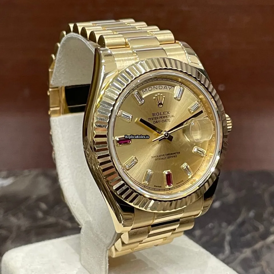 Appealing Replica Rolex Day-date II 218238 Caliber 3156 Automatic Movement 41mm Yellow Gold Case Mens/unisex Watch - Image 2