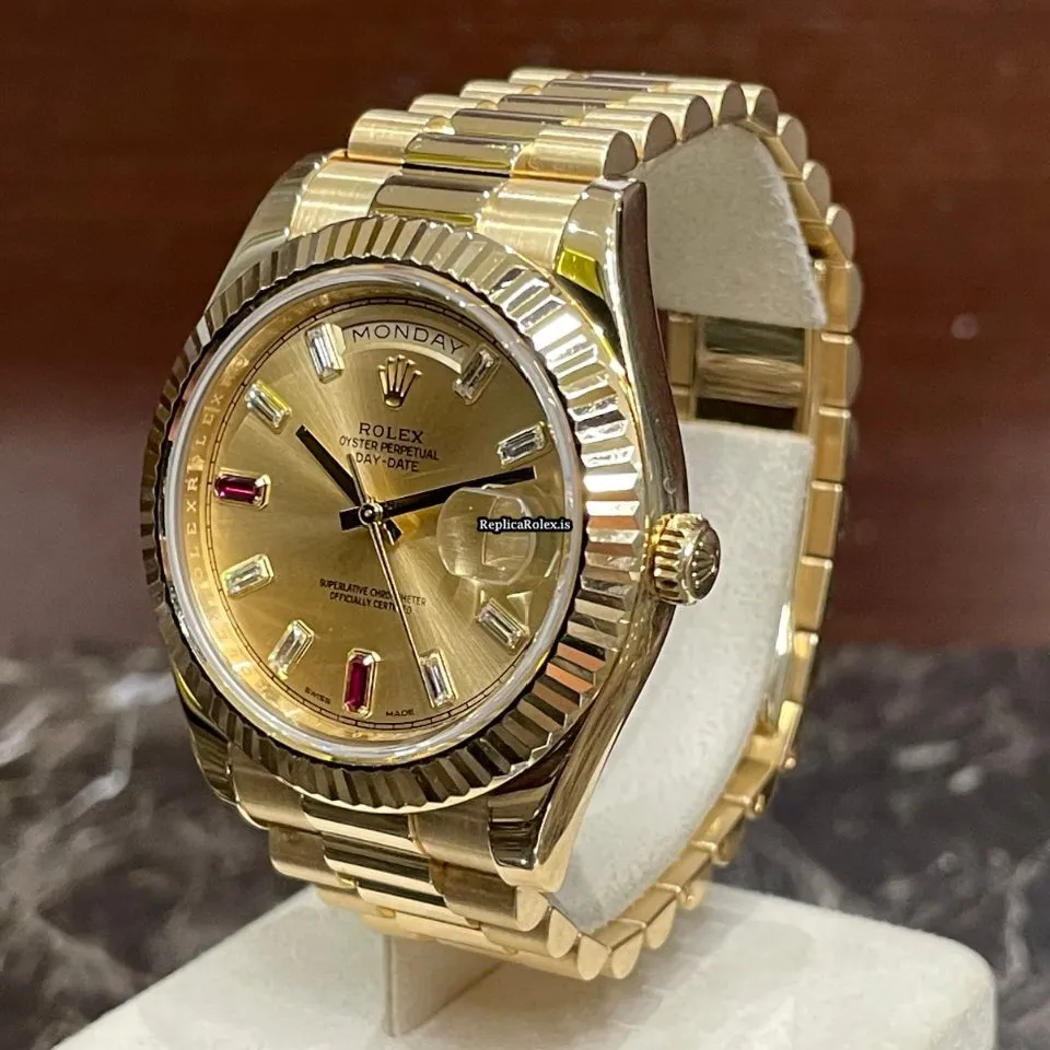 Appealing Replica Rolex Day-date II 218238 Caliber 3156 Automatic Movement 41mm Yellow Gold Case Mens/unisex Watch - Image 3