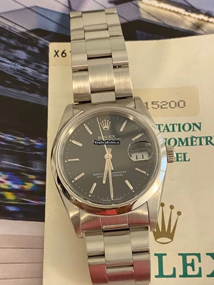 Design Fake Rolex Oyster Perpetual Date 15200 Caliber 3135 Automatic Movement 34mm Steel Case Mens/unisex Watch
