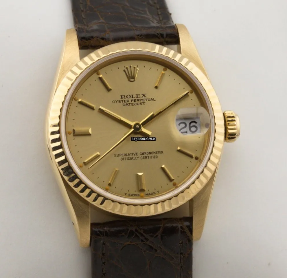 Awesome Replica Rolex Datejust 68278 Caliber 2130 Automatic Movement 31mm Yellow Gold Case Womens Watch - Image 4