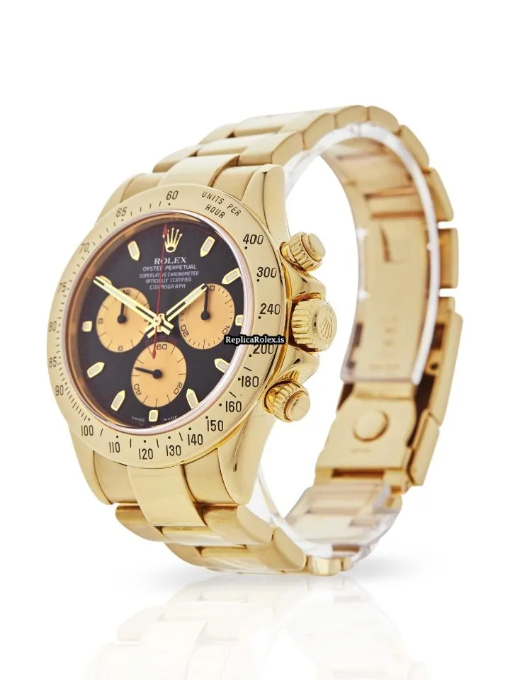 Cool Replica Rolex Daytona 116528 Caliber 4130 Automatic Movement 40mm Yellow Gold Case Mens/unisex Watch - Image 2