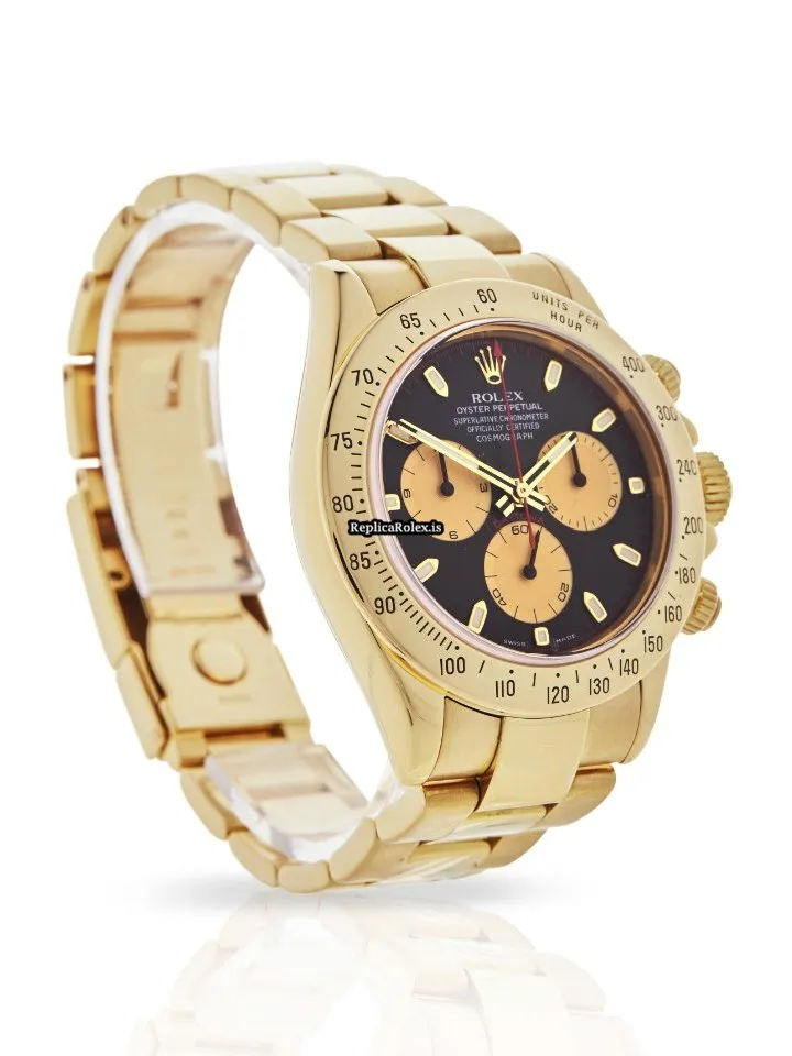 Cool Replica Rolex Daytona 116528 Caliber 4130 Automatic Movement 40mm Yellow Gold Case Mens/unisex Watch - Image 3