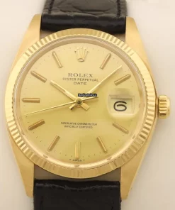 Lovely Replica Rolex Oyster Perpetual Date 1500 Caliber 1570 Automatic Movement 34mm Yellow Gold Case Mens/unisex Watch