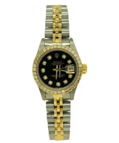 Defect Replica Rolex Lady-datejust 69173 Automatic Movement 26mm Gold/steel Case Womens Watch