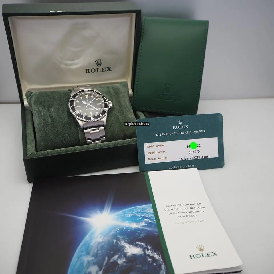 Lovely Fake Rolex Submariner 5513/0 Caliber 1520 Automatic Movement 40mm Steel Case Watch - Image 9