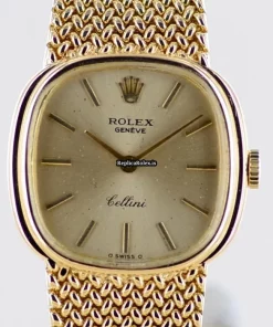 Marvellous Fakes Rolex Cellini 4073 Caliber 1600 Manual Winding Movement 25mm Yellow Gold Case Watch
