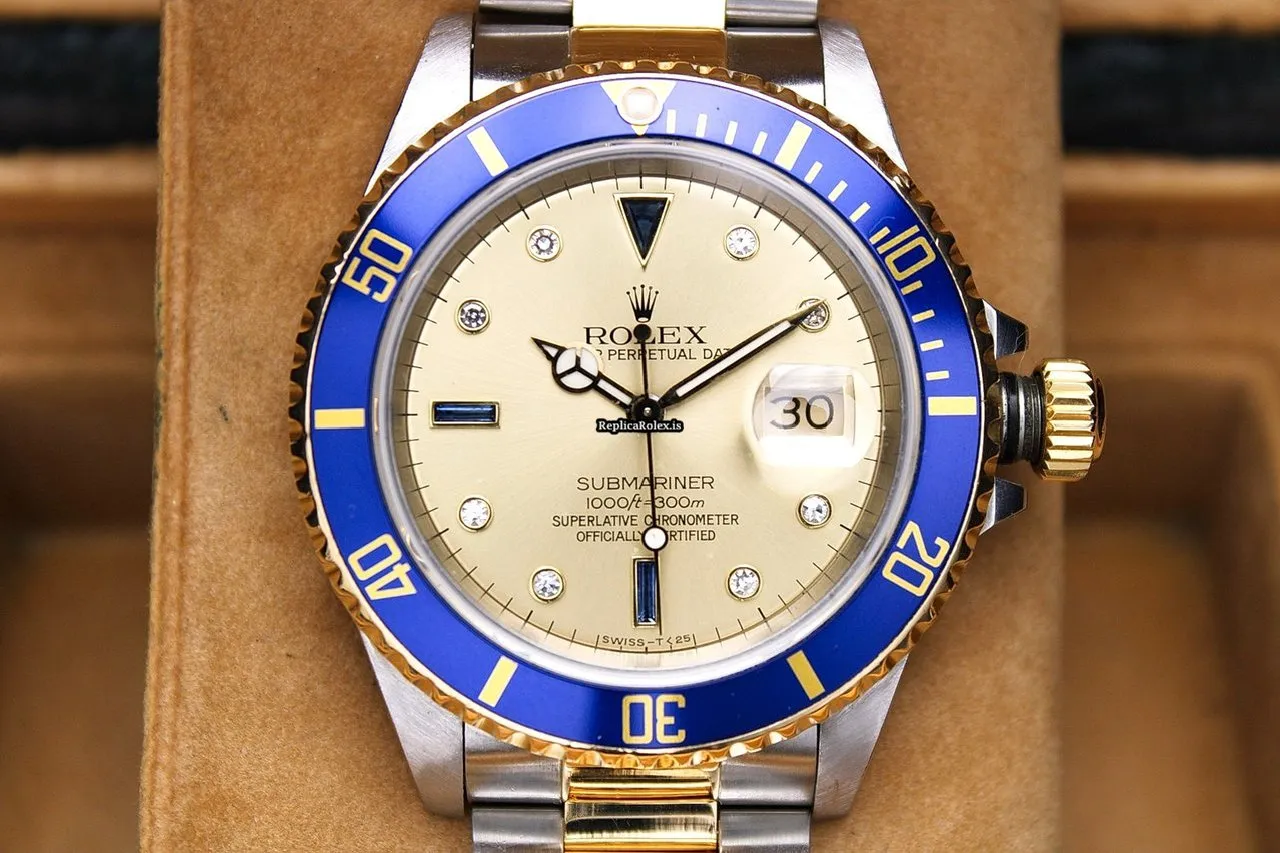 Luxury Fake Rolex Submariner Date 16613 Caliber 3135 Automatic Movement 40mm Gold/steel Case Mens/unisex Watch