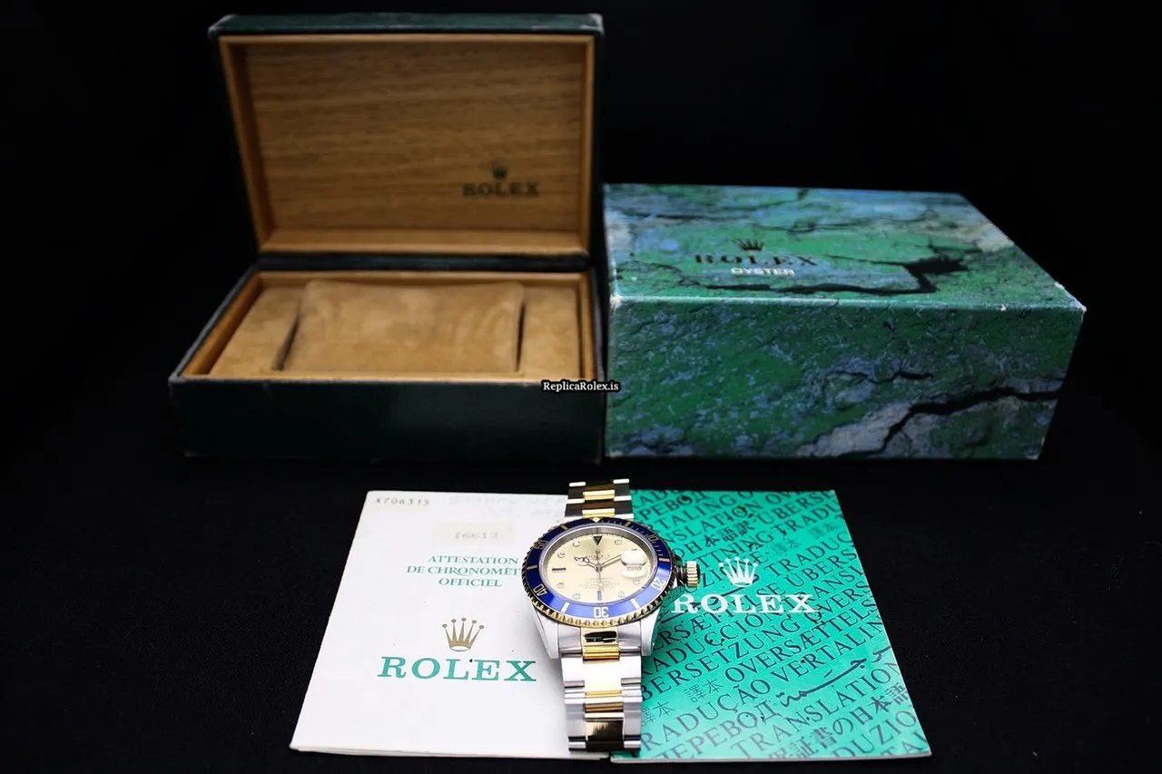 Luxury Fake Rolex Submariner Date 16613 Caliber 3135 Automatic Movement 40mm Gold/steel Case Mens/unisex Watch - Image 11