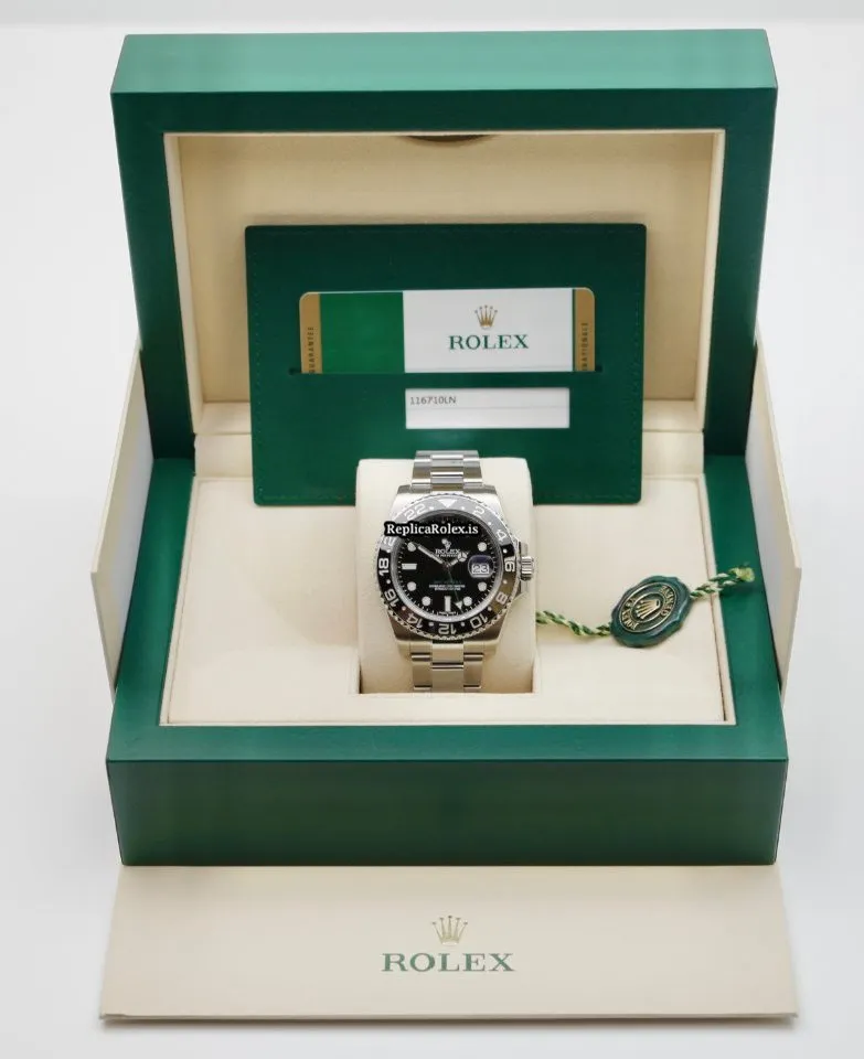 Unique Fake Rolex Gmt-master II 116710ln Caliber 3186 Automatic Movement 40mm Steel Case Mens/unisex Watch - Image 2