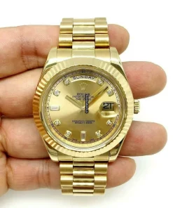 Fine Fakes Rolex Day-date II 218238 Caliber 3156 Automatic Movement 41mm Yellow Gold Case Mens/unisex Watch