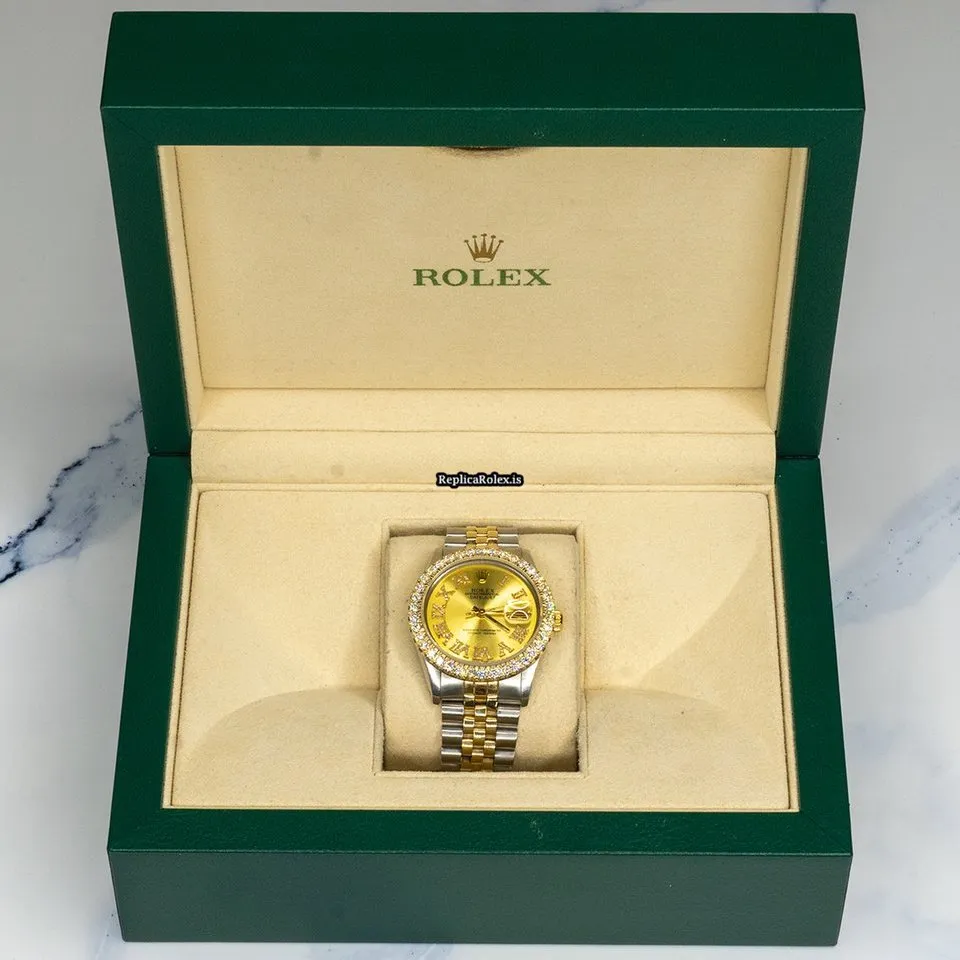 1:1 Replica Rolex Datejust 16013 Automatic Movement 36mm Gold/steel Case Mens/unisex Watch - Image 2