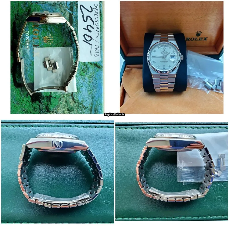 High Quality Replica Rolex Day-date Oysterquartz 19019 Caliber 5055 Quartz Movement 36mm White Gold Case Mens/unisex Watch - Image 7