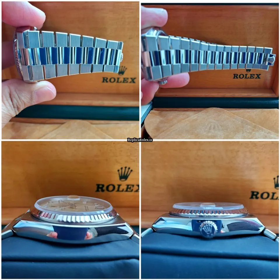 High Quality Replica Rolex Day-date Oysterquartz 19019 Caliber 5055 Quartz Movement 36mm White Gold Case Mens/unisex Watch - Image 9