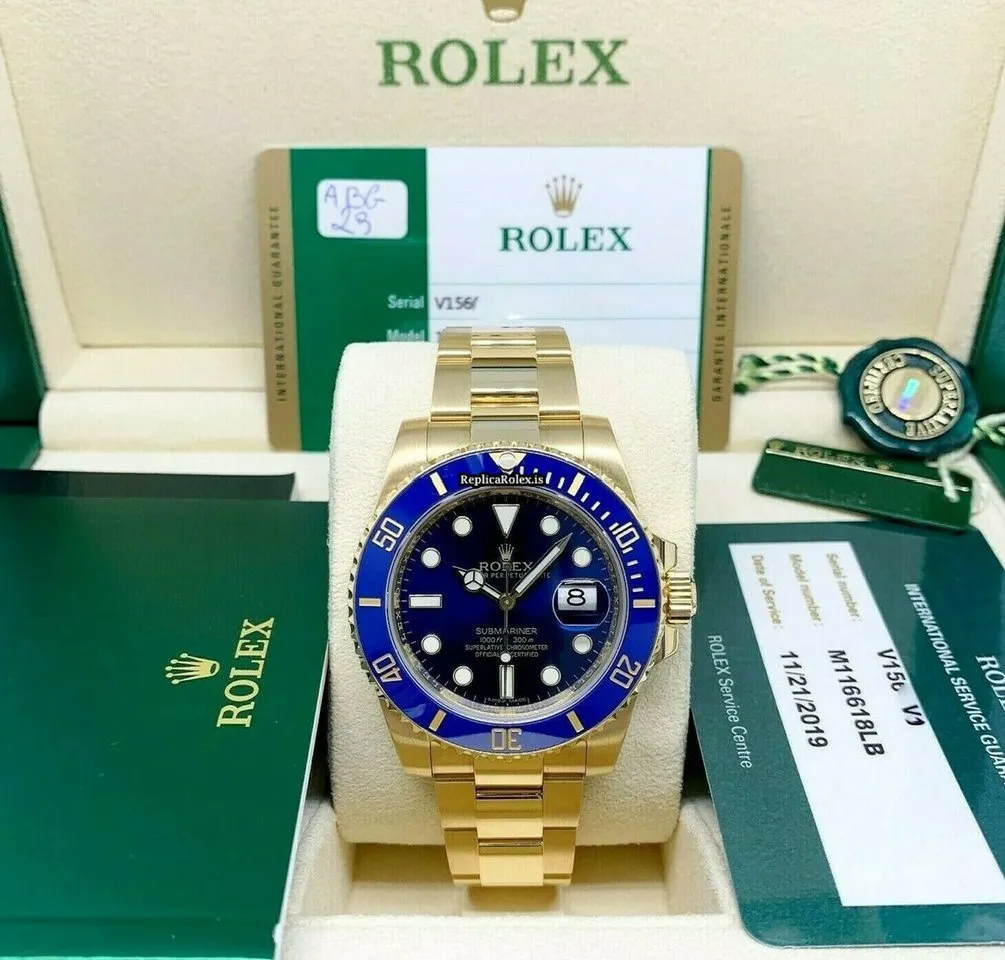 Popular Fakes Rolex Submariner Date 116618lb Caliber 3135 Automatic Movement 40mm Yellow Gold Case Mens/unisex Watch