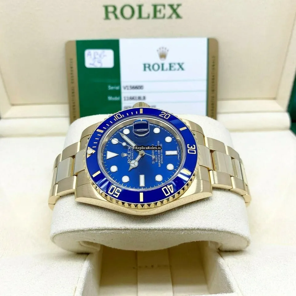 Popular Fakes Rolex Submariner Date 116618lb Caliber 3135 Automatic Movement 40mm Yellow Gold Case Mens/unisex Watch - Image 3