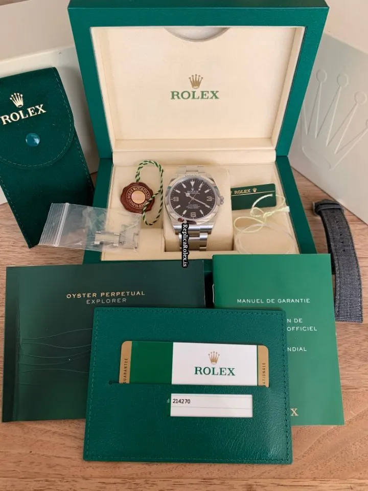 Excellent Fake Rolex Explorer 214270 Caliber 3132 Automatic Movement 39mm Steel Case Mens/unisex Watch - Image 3