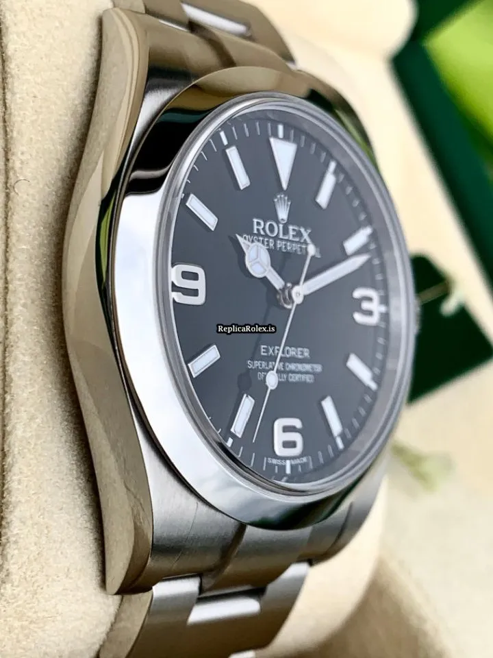Excellent Fake Rolex Explorer 214270 Caliber 3132 Automatic Movement 39mm Steel Case Mens/unisex Watch - Image 4