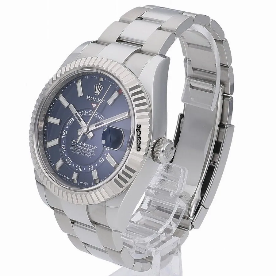 Beautiful Replica Rolex Sky-dweller 326934 Caliber 9001 Automatic Movement 42mm Gold/steel Case Watch - Image 5