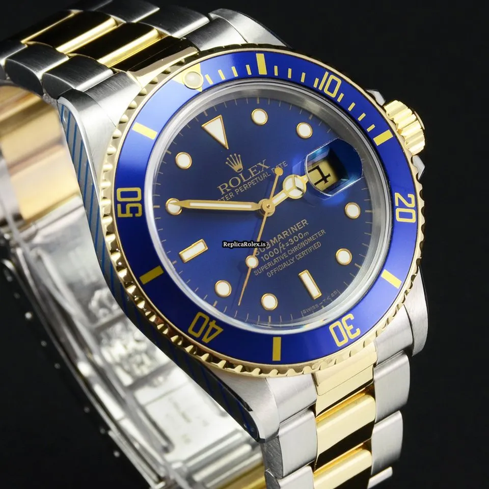 Ideal Replica Rolex Submariner Date 16803 Caliber 3035 Automatic Movement 40mm Gold/steel Case Mens/unisex Watch - Image 10