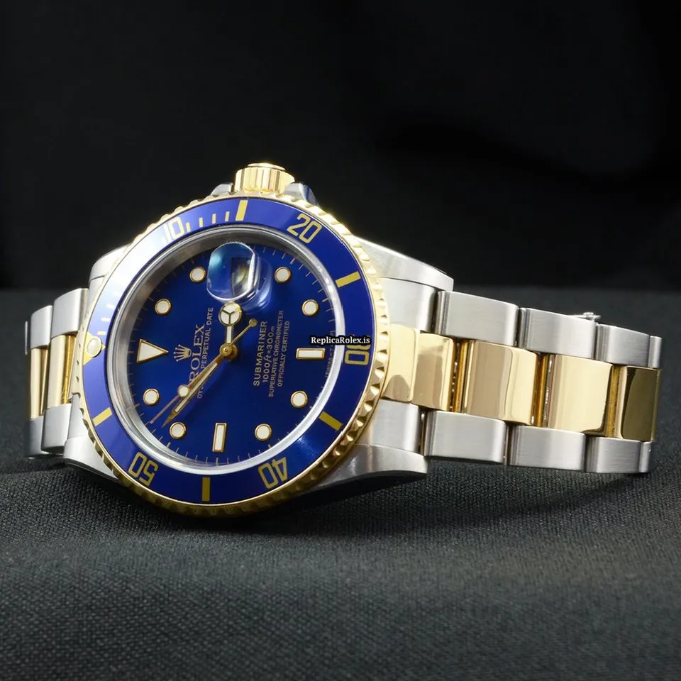 Ideal Replica Rolex Submariner Date 16803 Caliber 3035 Automatic Movement 40mm Gold/steel Case Mens/unisex Watch - Image 3
