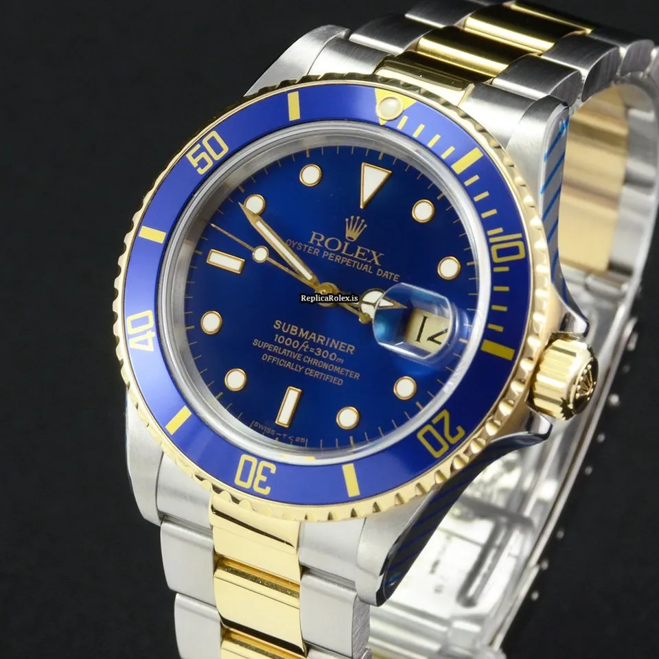 Ideal Replica Rolex Submariner Date 16803 Caliber 3035 Automatic Movement 40mm Gold/steel Case Mens/unisex Watch - Image 9