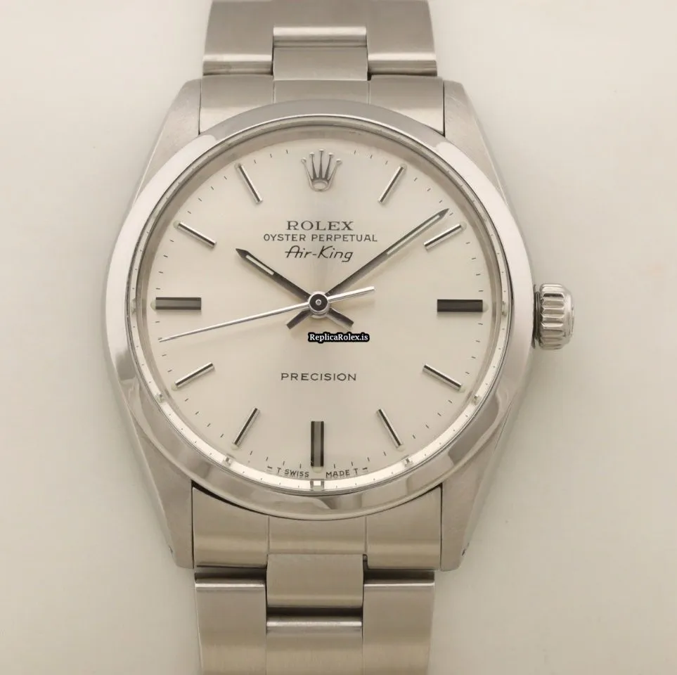 Excellent Fake Rolex Air King Precision 5500 Caliber 1520 Automatic Movement 34mm Steel Case Mens/unisex Watch - Image 3