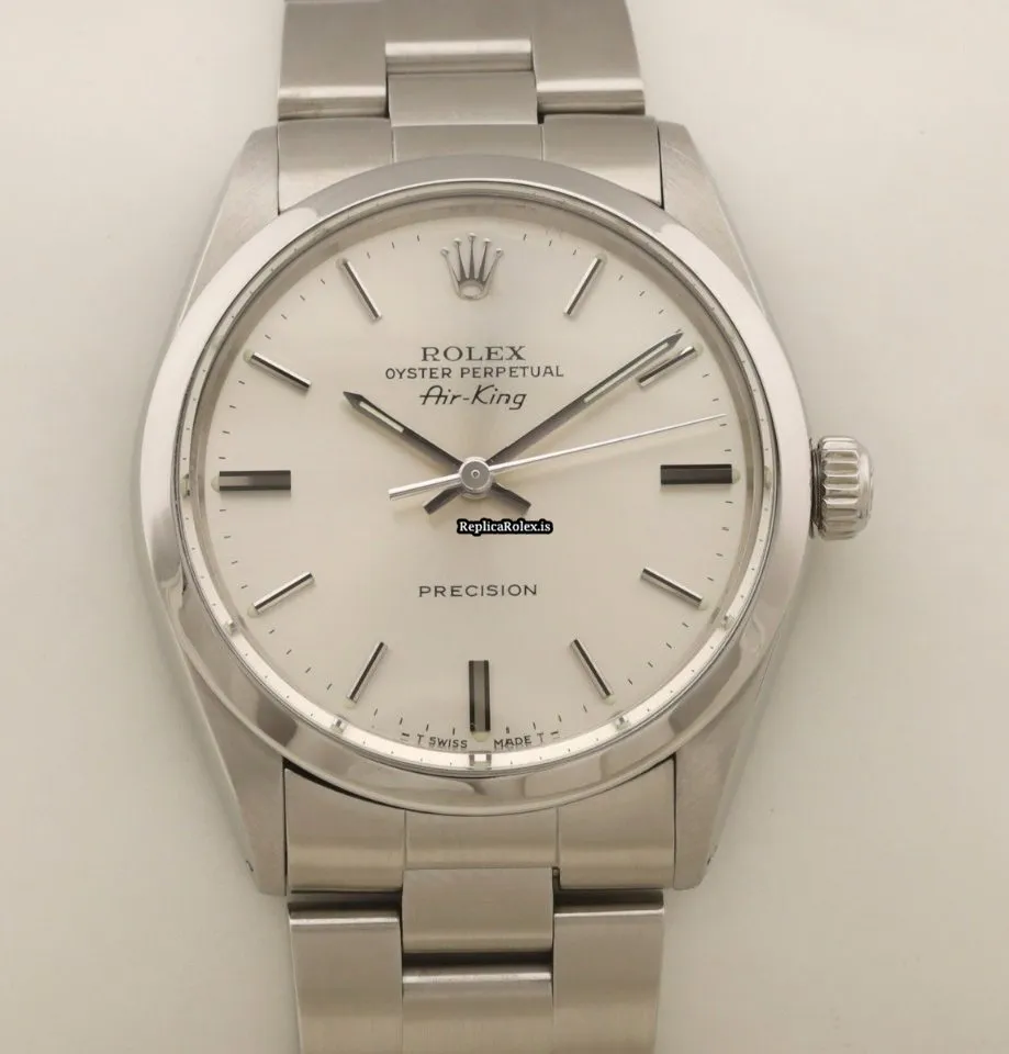 Excellent Fake Rolex Air King Precision 5500 Caliber 1520 Automatic Movement 34mm Steel Case Mens/unisex Watch - Image 4