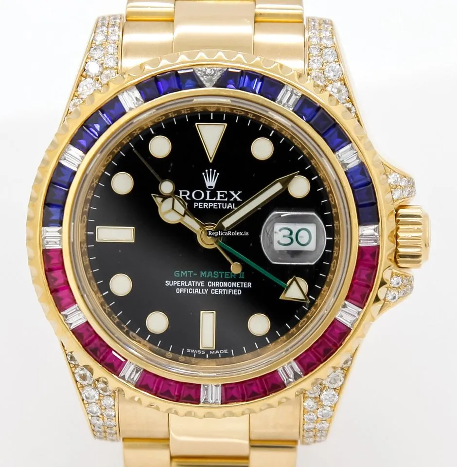 Superior Fake Rolex Gmt-master II 116718ln Caliber 3186 Automatic Movement 40mm Yellow Gold Case Mens/unisex Watch