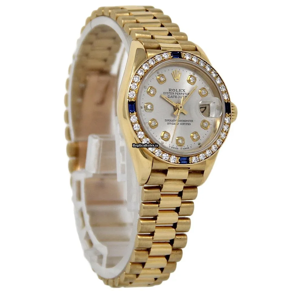 Wonderful Replica Rolex Lady-datejust 69178 Automatic Movement 26mm Yellow Gold Case Womens Watch - Image 5