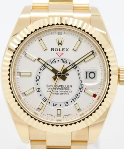 Superb Imitation Rolex Sky-dweller 326938 Caliber 9001 Automatic Movement 42mm Yellow Gold Case Mens/unisex Watch