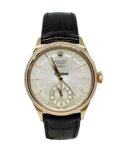 Popular Replica Rolex Cellini Dual Time 50525 Caliber 3180 Automatic Movement 39mm Rose Gold Case Mens/unisex Watch