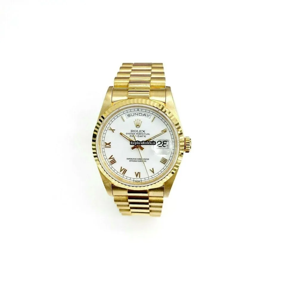 Well Made Replica Rolex Day-date 36 18238 Caliber 3155 Automatic Movement 36mm Yellow Gold Case Mens/unisex Watch - Image 4